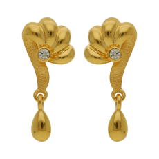 Stylish Gold Drop Stud With Stone